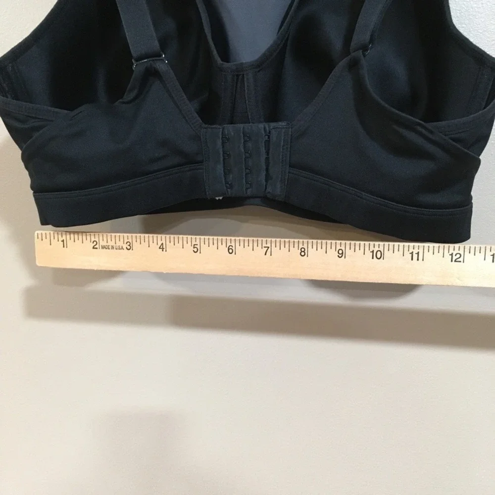 Brooks Maia High Impact Underwire Sports Bra 34E 34DD Black Gray Adjustable Run